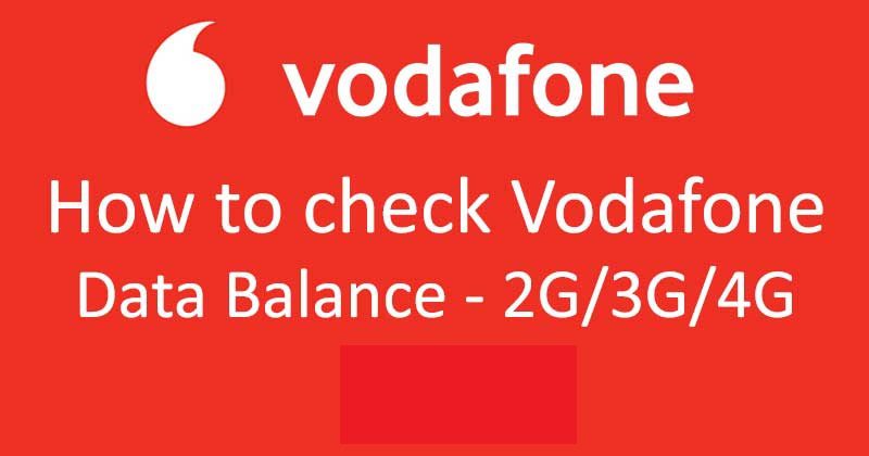 vodafone data balance check