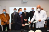 the signing of a cooperation protocol between Shefa Al Orman Hospital (non-government organization) and the Fever Hospital